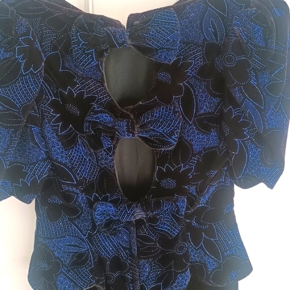 Vintage Scott McClintock Petite Velvet glitter formal dress - Picture 5 of 10